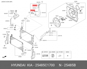 Штуцер системы охлаждения HYUNDAI Elantra (17-) бачка расширительного OE 25485C1700 HYUNDAI KIA