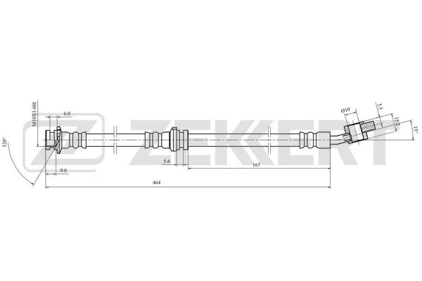 Шланг тормозной передний правый Nissan Almera (N16 00- BS-9515 BS-9515 ZEKKERT