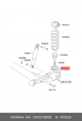 прокладка пружины задней нижняя!\ KIA Cerato TD 553321M000 HYUNDAI
