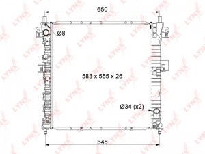 Радиатор охлаждения паяный MT подходит для SSANGYONG Actyon I 2.0D-2.3 05 / Kyro RB1117 LYNXAUTO