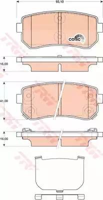 Колодки тормозные HYUNDAI i30 KIA Ceed,Rio (05-) задние (4шт.) TRW GDB3474 TRW