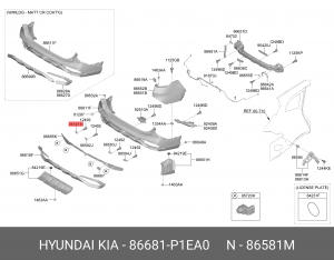КРОНШТЕЙН ПЛАСТИКОВЫЙ 86681-P1EA0 86681P1EA0 HYUNDAI KIA