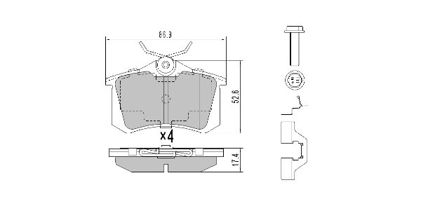 колодки дисковые задние!\ Audi A3-A8 94>, VW Golf III-IV/Passat 88>, Skoda 96> FBP057501 FREMAX