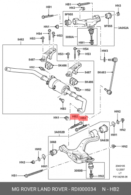 Болт LAND ROVER сход-развальный эксцентриковый OE RDI000034 LAND ROVER