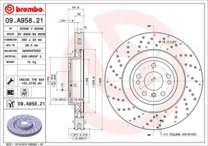 MERCEDES BENZ W166 M-KLASSE (ML) (2011>) 09.A958.21 BREMBO