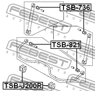 Втулка тяги стабилизатора TOYOTA RUSH J200E,J210E 2006.01-2016.05 TSB-821 TSB-821 FEBEST