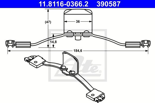 Пружина VOLVO XC90 (02-) суппорта тормозного переднего ATE 11.8116-0366.2 ATE
