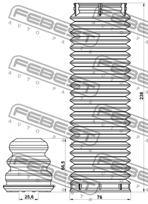 Пыльник передн амортизатора с отбойником комплект  MAZDA 3 BL 2008-2011 MZSHB-BL MZSHB-BLF-KIT FEBEST