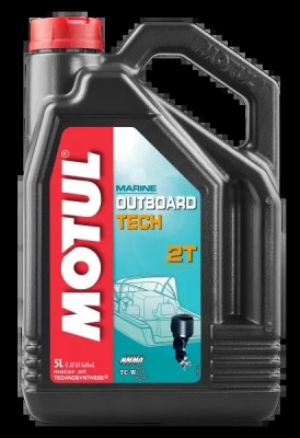 Масло моторное для 2-х тактных двигателей лодок MOTUL OUTBOARD Tech 2T п/синт.5л 101728 MOTUL