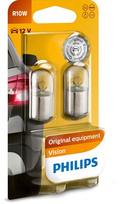 Лампа 12V R10W BA15s блистер (2шт.) PHILIPS 12814B2 PHILIPS