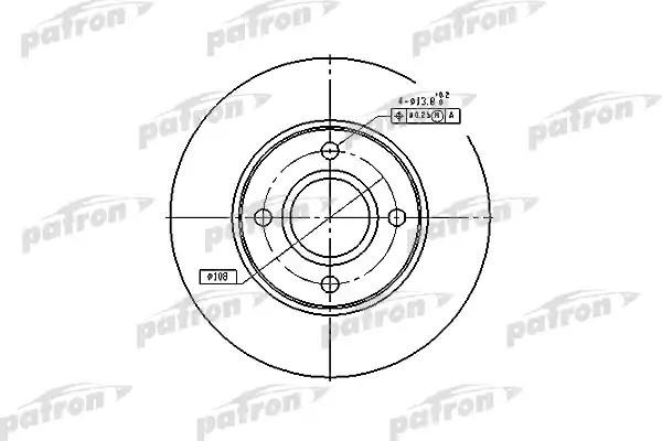 Диск тормозной FORD Focus (98-05),Fusion (01-) передний (1шт.) PATRON PBD4036 PATRON