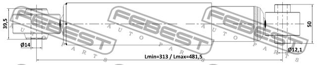 Амортизатор задний GAS.TWIN TUBE 01110-009R 01110-009R FEBEST