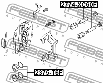 Ремкомплект суппорта тормозного переднего 2375-T6F 2375-T6F FEBEST