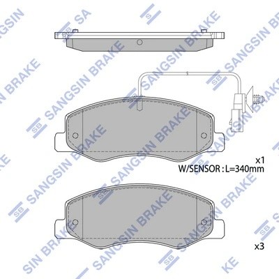 Колодки тормозные OPEL Movano RENAULT Master задние (4шт.) SANGSIN SP1970 SANGSIN