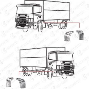 Крыло кабины передняя сторона - правое, задняя - левое SCANIA о.н.1485486 144204 COVIND