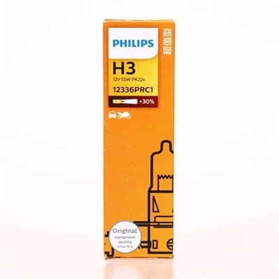 Лампа 12V H3 55W PK22s +30% Premium PHILIPS 12336PRC1 PHILIPS
