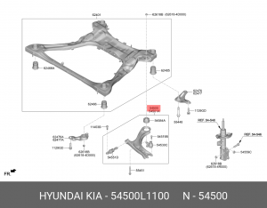 Рычаг подвески HYUNDAI Sonata (19-) KIA K5 (20-) передней левый OE 54500L1100 HYUNDAI KIA
