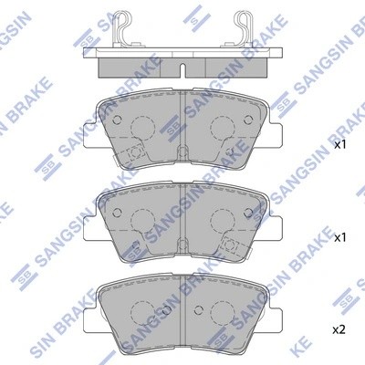 Колодки задние HYUNDAI ELANTRA 16-, i30 II, i40 SP4459 SP4459 SANGSIN