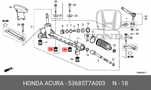 Втулка рулевой рейки 53685T7A003 53685-T7A-003 HONDA