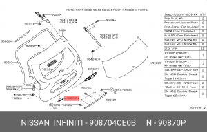 ОТБОЙНИК КРЫШКИ БАГАЖНИКА 90870-4CE0B 90870-4CE0B NISSAN