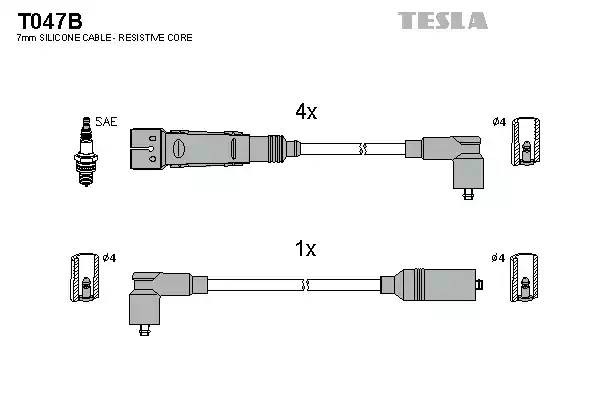 к-кт проводов!\ VW T4 2.0 AAC 91-93 T047B TESLA