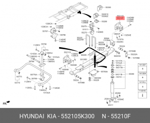 Кронштейн HYUNDAI HD72,78 рессоры задней OE 552105K300 HYUNDAI KIA