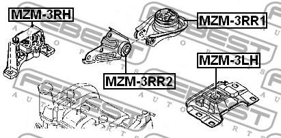 Опора двигателя задняя MAZDA 3 BK 2003-2008 MZM-3RR1 MZM-3RR1 FEBEST