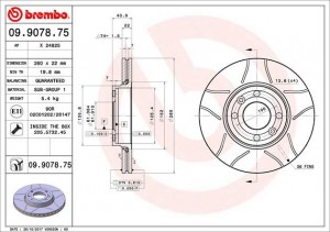 Диск тормозной Brembo MAX 09.9078.75 09.9078.75 BREMBO