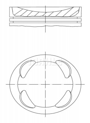 Поршень dm.77.00x1.2x1.5x2.0 STD 081 PI 00104 000 MAHLE KNECHT