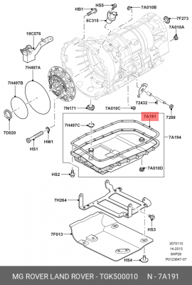 прокладка масляного картера АКПП!\ Land Rover Discovery/Range Rover/Range Rover  TGK500010 LAND ROVER
