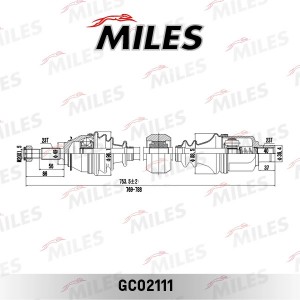 Привод в сборе правый RENAULT LOGAN MCV/LADA LARGUS (GKN 304513) GC02111 GC02111 MILES