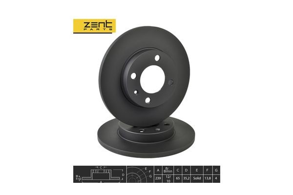 диск тормозной передний! Audi 80, VW Golf/Passat 1.1-1.8 81> Z06264 ZENTPARTS