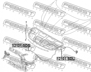 Тросик привода открывания замка капота KIA CEED 2012- 12101-SDL 12101-SDL FEBEST