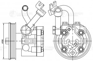 Насос ГУР для а/м Nissan Murano I (02-)/Teana J31 (03-) 3.5i (LPS 1403) LPS1403 LUZAR