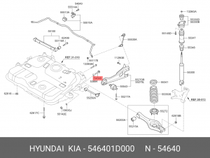 Болт KIA Carens (06-) подвески задней эксцентриковый OE 546401D000 HYUNDAI KIA