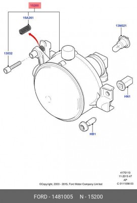 ПТФ ПРАВАЯ/FOG LAMP 1481005 1 481 005 FORD