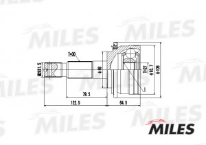 ШРУС наружный TOYOTA HIACE/4RUNNER 2.7/3.0D 95-00 (GKN 305455) GA20484 GA20484 MILES