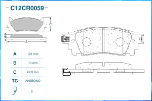 Тормозные колодки задние Low Metallic C12CR0059 C12CR0059 CWORKS