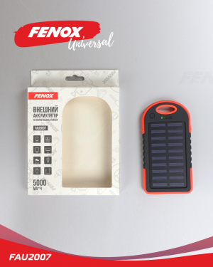 Портативный аккумулятор универсальный "Fenox" 5000 mAh (Power bank, черно/красны FAU2007 FENOX