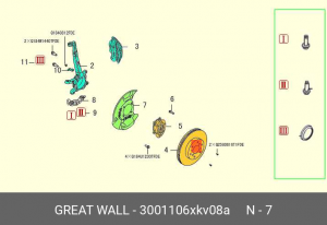 3001106XKV08A защита тормозного диска переднего правого 3001106XKV08A HAVAL