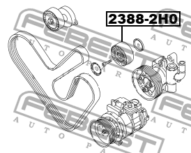 Ролик обводной VOLKSWAGEN TRANSPORTER 2010-2015 2388-2H0 2388-2H0 FEBEST