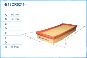 Фильтр воздушный B13CR0211 B13CR0211 CWORKS