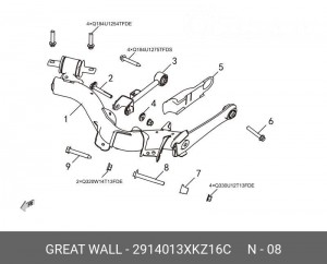 Болт HAVAL H6 рычага подвески задней (с эксцентриком) OE 2914013XKZ16C GREAT WALL