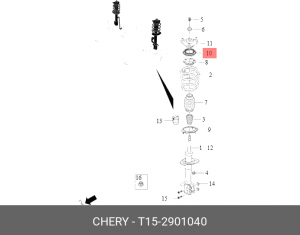 Подшипник опоры CHERY Tiggo 4,7,7 Pro,8 Pro EXEED LX амортизатора переднего OE T15-2901040 CHERY