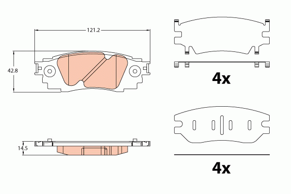 Колодки задние LEXUS RX 2015-, TOYOTA CH-R 2016- GDB2183 GDB2183 TRW