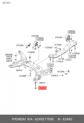 Болт 62452-17000 6245217000 HYUNDAI KIA