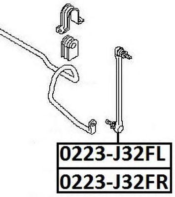 ТЯГА СТАБИЛИЗАТОРА ПЕРЕДНЯЯ ЛЕВАЯ NISSAN/INFINITI 0223J32FL 0223-J32FL ASVA