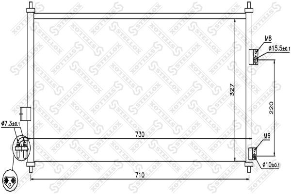 радиатор кондиционера!\ Nissan Almera 1.8-2.0/2.2Di/dCi 00> 10-45330-SX STELLOX