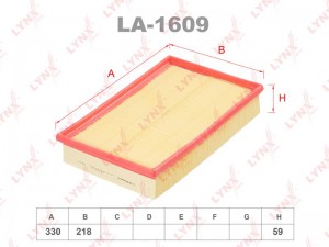 фильтр воздушный!\ Volvo S60/V70/XC70/S80 2.0i/T-2.5i/T/TDi 20V 97> LA-1609 LYNXAUTO