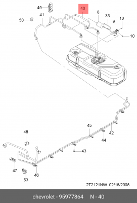 Трубка топливная CHEVROLET Aveo OE 95977864 GENERAL MOTORS